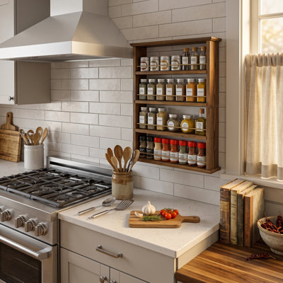 4-Tier Wall Mounted Spice Organizer Rack
