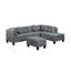 Canapé, chaise et repose-pieds 104,5 po, gris