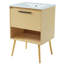 Meuble-lavabo 24 po avec lavabo, armoire de salle de bain multifonctionnelle avec tiroir, panneau de fibres à densité moyenne