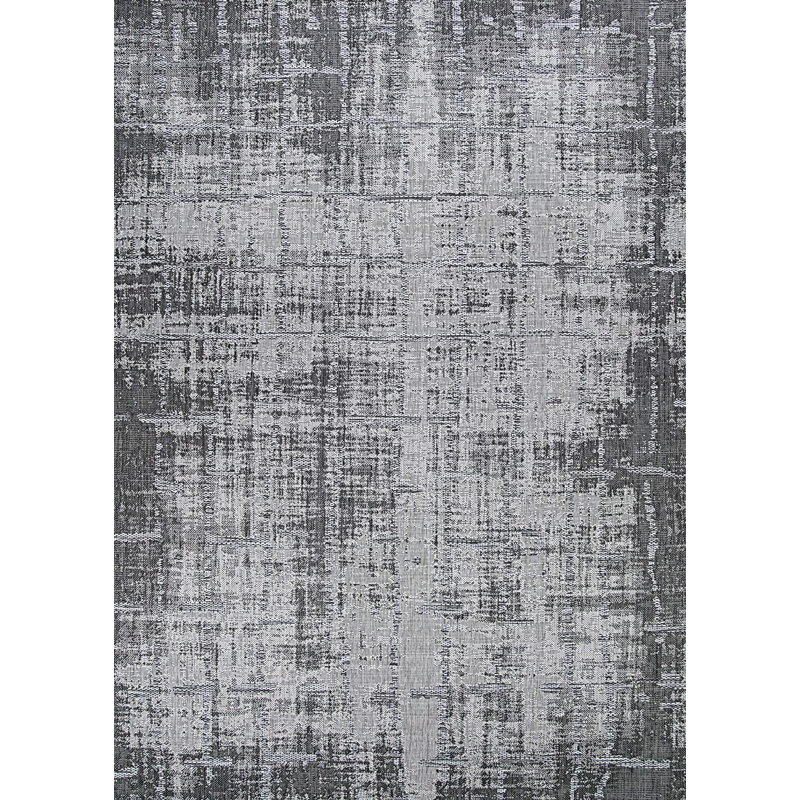Tapis intérieur gris anthracite abstrait L chariot, Rectangle 6 pi 6 po x 9 pi 6 po