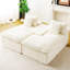 Fauteuil paresseux double en velours de tortue, de couleur blanche, multifonctionnel pour les jours de détente en éponge entièrement compressée, espaces de vie compacts idéaux