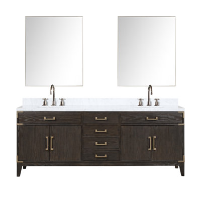Ensemble de miroirs de salle de bain double avec robinet l 84 po x P 22 po Laurel