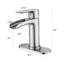 Waterfall Bathroom Faucet Single Handle Bathroom Sink Faucets 1 Or 3 Hole Solid Vanity Faucet With Deck Plate & Overflow Pop Up Drain