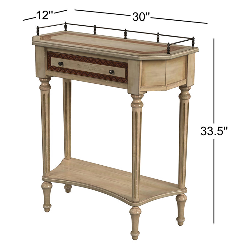 Console 30 po Airanna, Beige antique