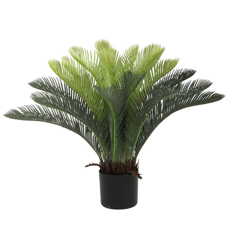 Arbre de cygne artificiel résistant aux rayons UV, cycad artificiel pour décoration de porte de patio, 24 po x 22,8 po