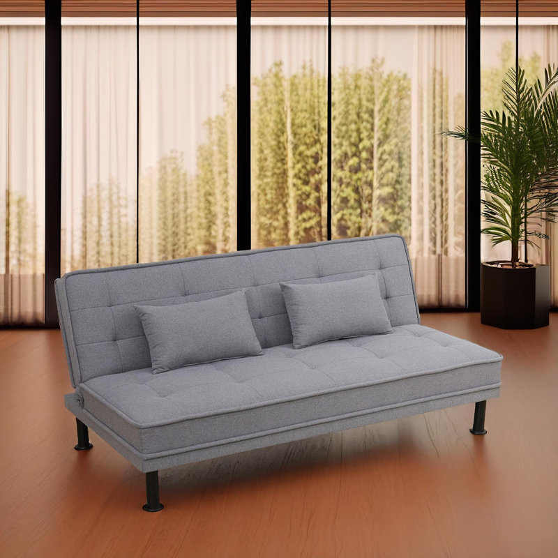 Nova Modern Adjustable Recliner Sofa Bed, Convertible Sleeper Sofa With Solid Wood Frame – Light Gray