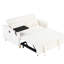 Double velours côtelé beige avec table mobile et connexion, convenant à une prise de table de différents styles, offrant une sensation luxueuse-1491093613