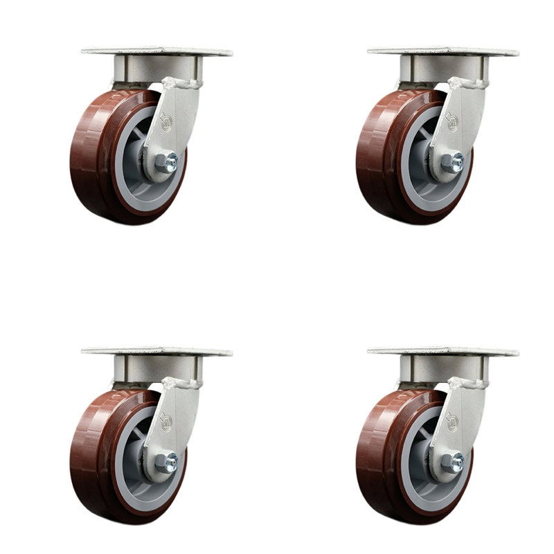 Kingpinless Poly on Polyolefin Swivel Caster