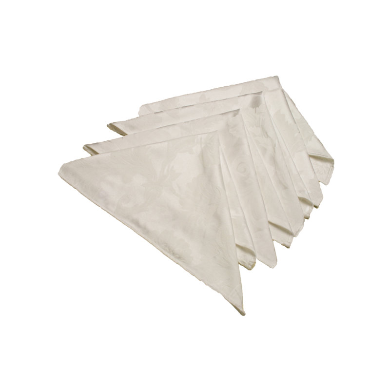 Serviette 18 po damassé design Watterson, Blanc