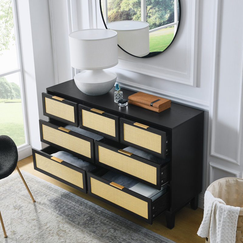 Commode 7 tiroirs, Noir