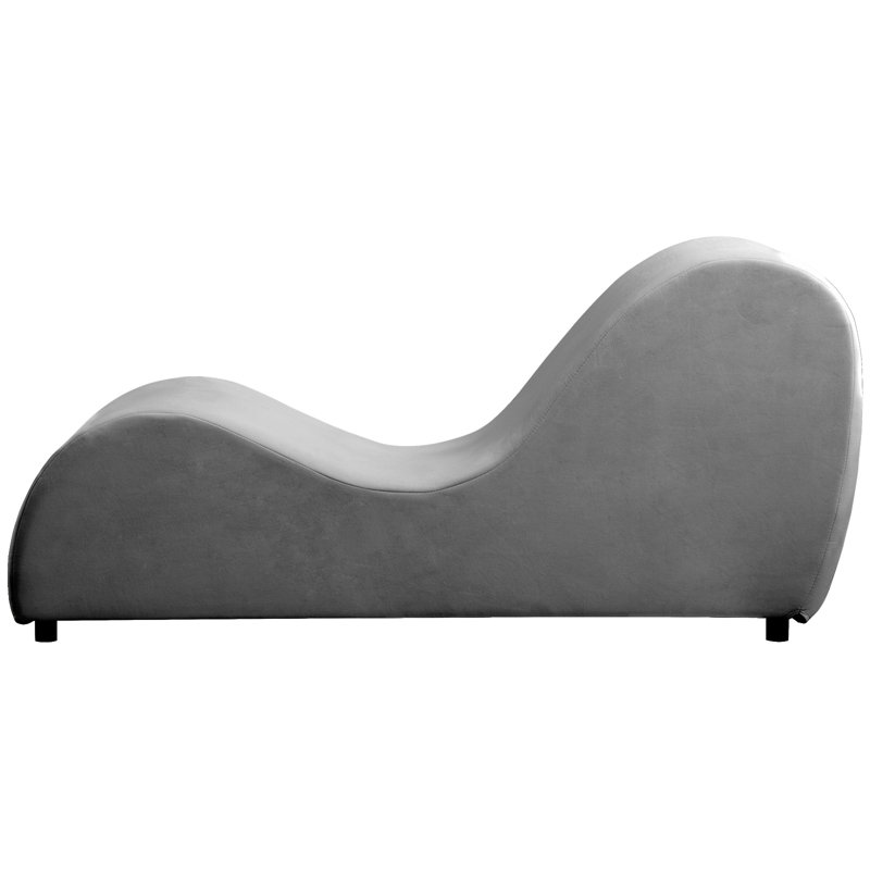 Ergonomic Dark Gray Velvet Yoga Chaise Lounge