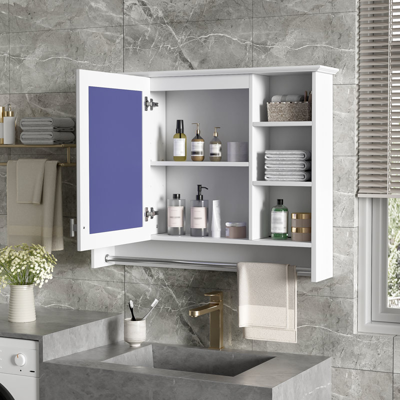 Armoire à pharmacie murale de 36 po avec tablette réglable pour salle de bain, Blanc