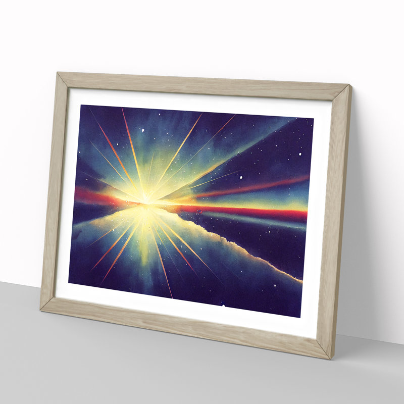 Shooting Star Vol.2 - Framed Print, 34cm H x 46cm W x 2cm D, Oak