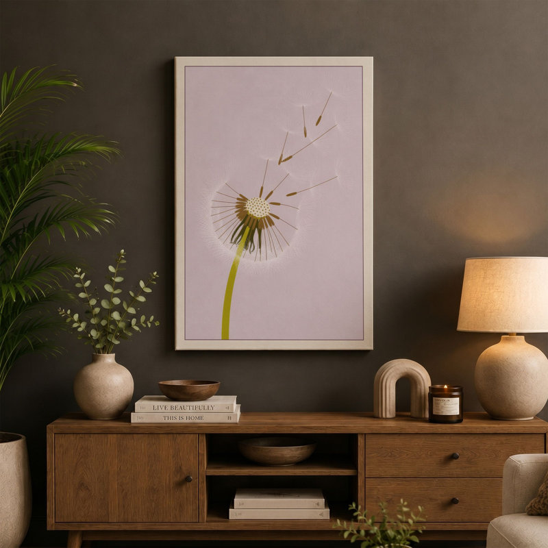 Seedhead in Flight Botanical - Wrapped Canvas, 18x12 - 45.7 x 30.5 cm, White Border