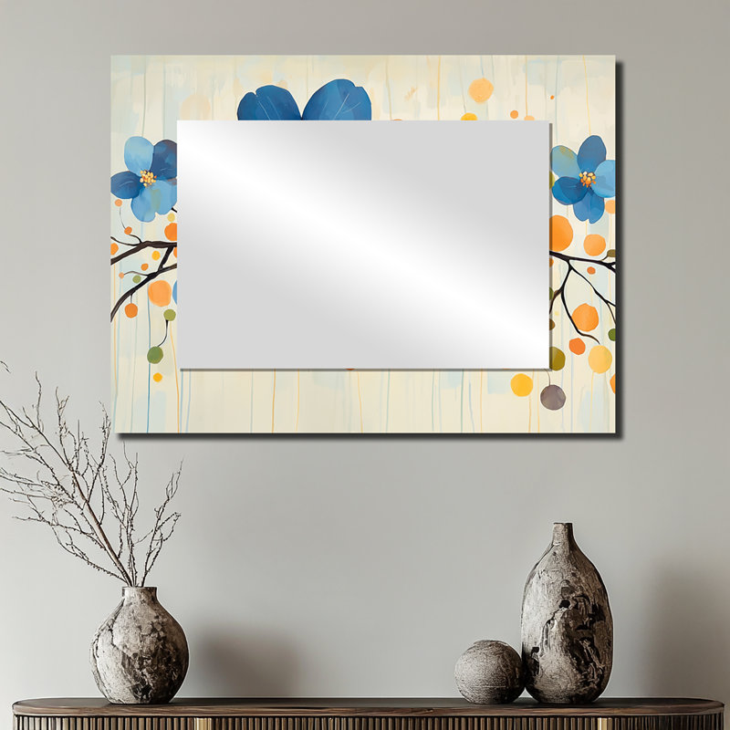 Doux rosé du cornouiller I - décoration murale miroir floral - imprimé sur métal, 24 po x 32 po