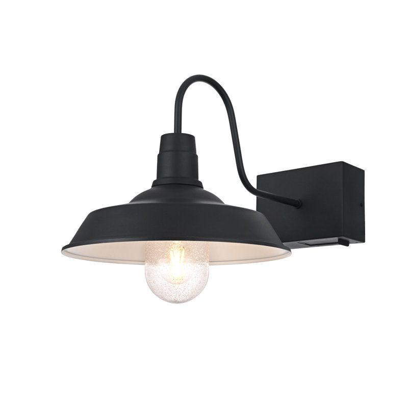Rayan Outdoor Wall Sconce in Black, 15" H x 14" W x 23" D