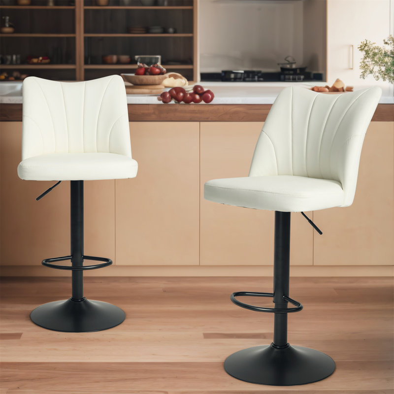 Ensemble de tabourets de bar pivotants et polyvalents qui rehaussent tout espace, Blanc