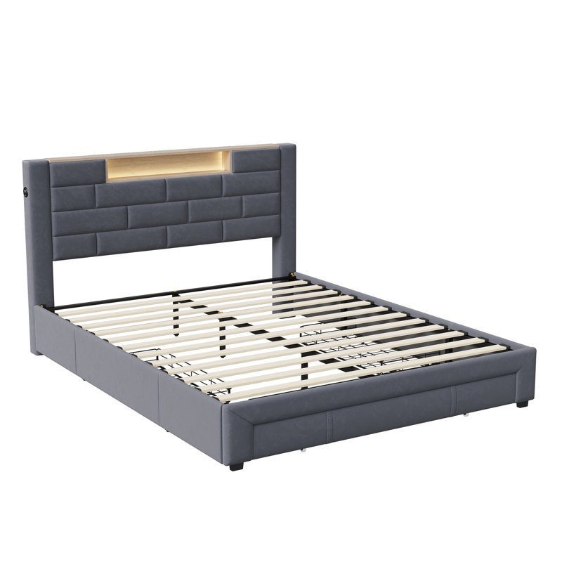 Upholstered Storage Bed, European Kingsize (160 x 200 cm)