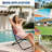 Rainbow Stripe Folding Beach Chair with Headrest & Cup Holder, Portable Heavy Duty Camping Lounge Chair for Beach, Pool, Patio & Outdoor Relaxation