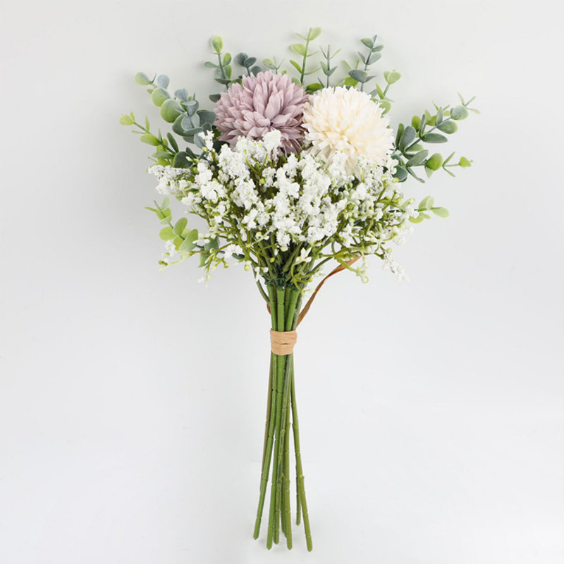 Fleurs artificielles pour la décoration, fleurs simulées 12 pièces bouquet de mariage artificiel hortensia rose décoration de la maison accessoires de fleurs simulées