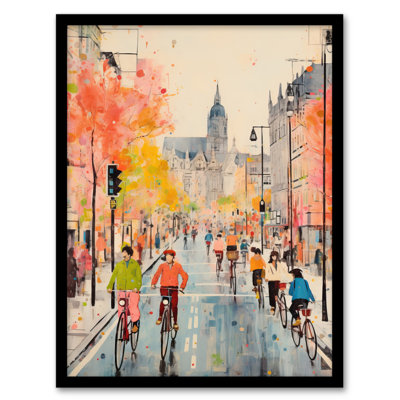 Old Amsterdam City Cyclist - Single Picture Frame Print