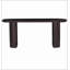 Console ovale contemporaine en bois massif à double piédestal