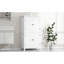 Armoire de salle de bain autoportante à 4 portes - blanc, tablettes réglables, rangement spacieux et élégant-2082044615