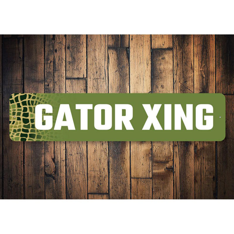 Plaque en aluminium Gator Crossing, H 4 po x l 18 po x P 0,04 po