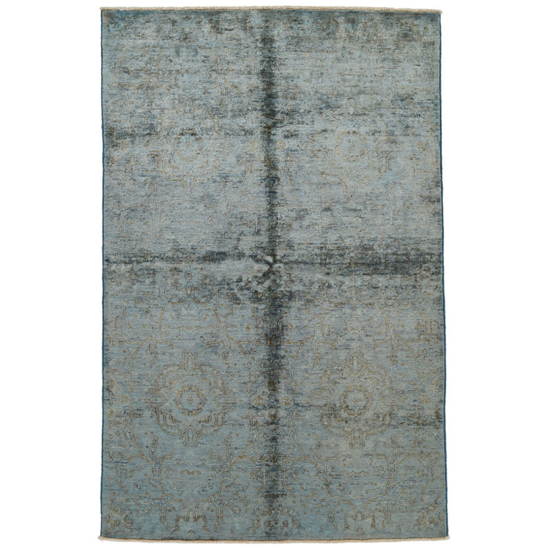 Tapis bleu et gris Anatolian 4x6