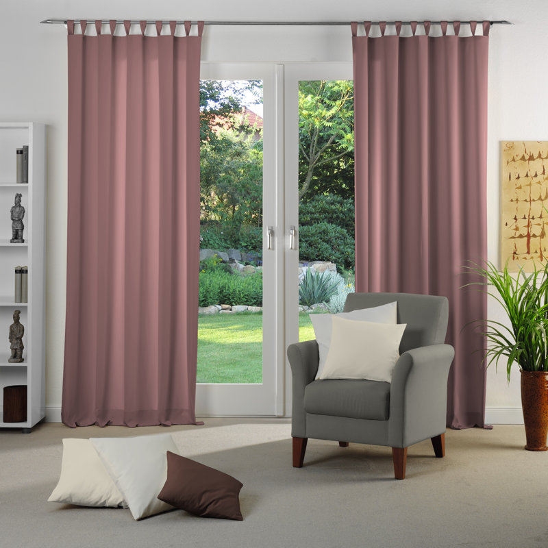 Polyester Blackout Tab Top Curtain Panel, 142cm Width x 345cm Drop, Lilac