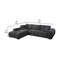 Canapé modulaire Sena, 3 coussins décoratifs, tissu en lin gris, 121 po
