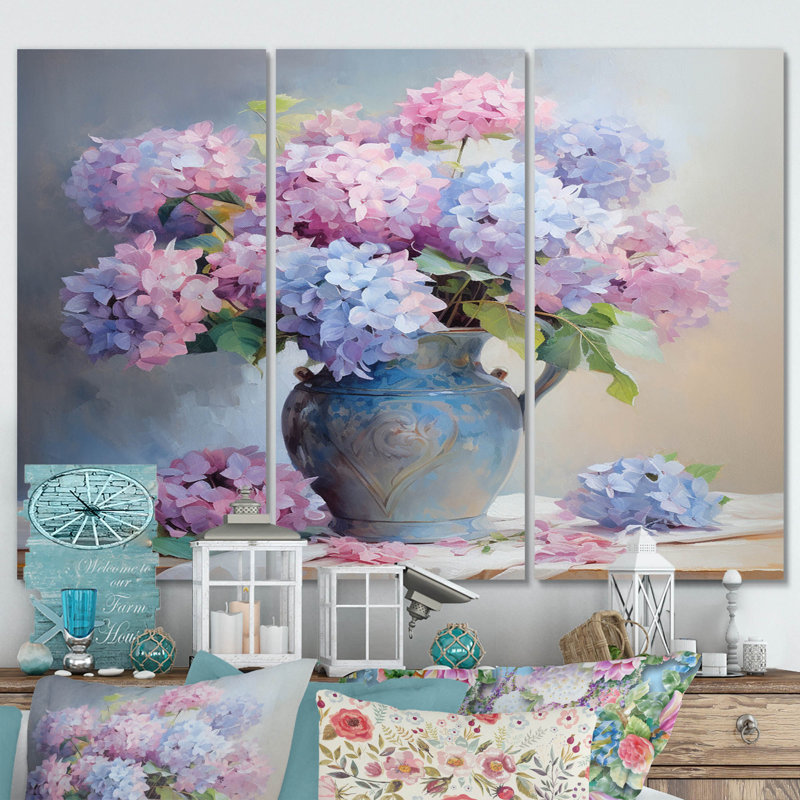 «Jordan - Hydrangea», reproduction d'art sur toile, H 28 po x l 36 po x P 1 po