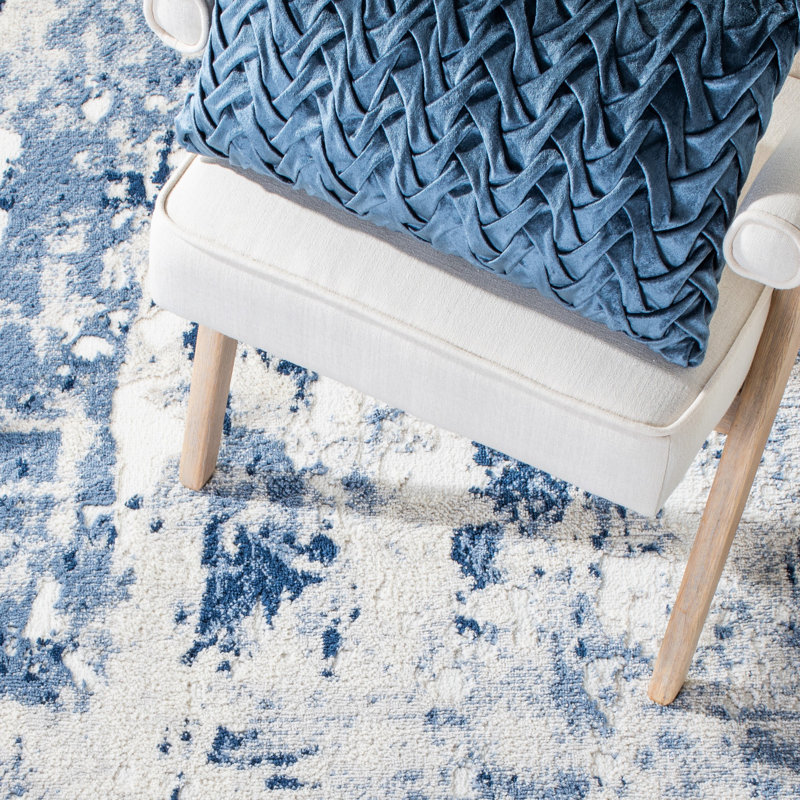 Acton Gray/Navy Area Rug, Rectangle 4'5" x 6'5"