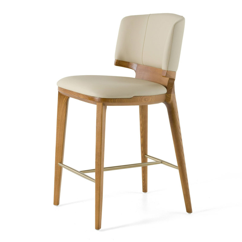 Calvary - Mid-century Modern Counter Chair, Walnut