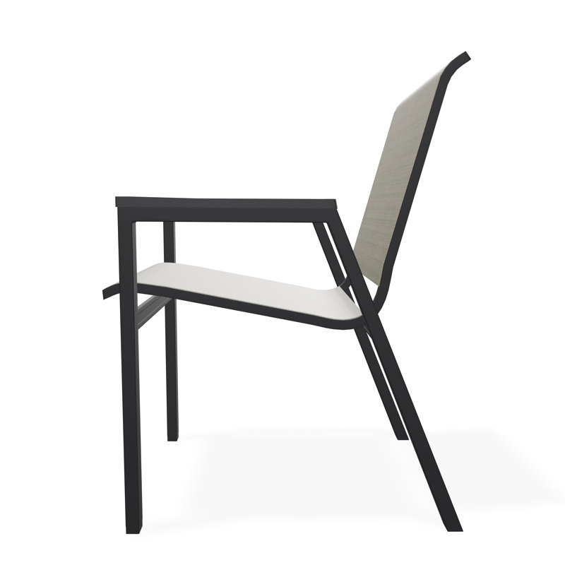 Bazza Outdoor Dining Chair, Elevation Stone, Black