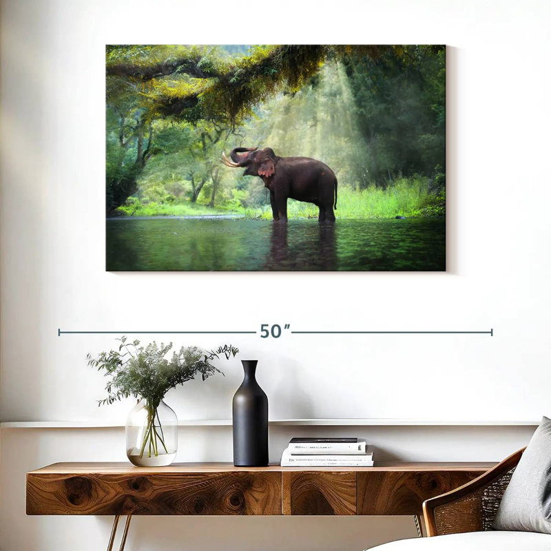 Elephant In The Forest, 26" H x 39" W