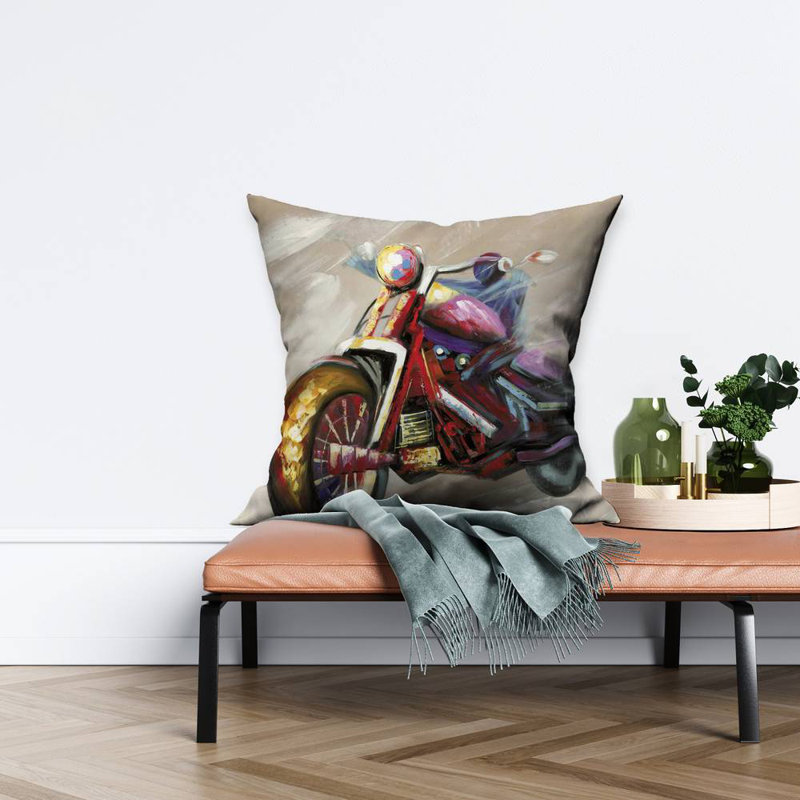 Abstract motorcycle - 26"x26" Throw pillow - Poly twill - Print on demand