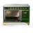 Majestic III Series 48 Inch Induction Range with 6 Induction Elements in Emerald Green (Brass Trim)-124828915-124828916