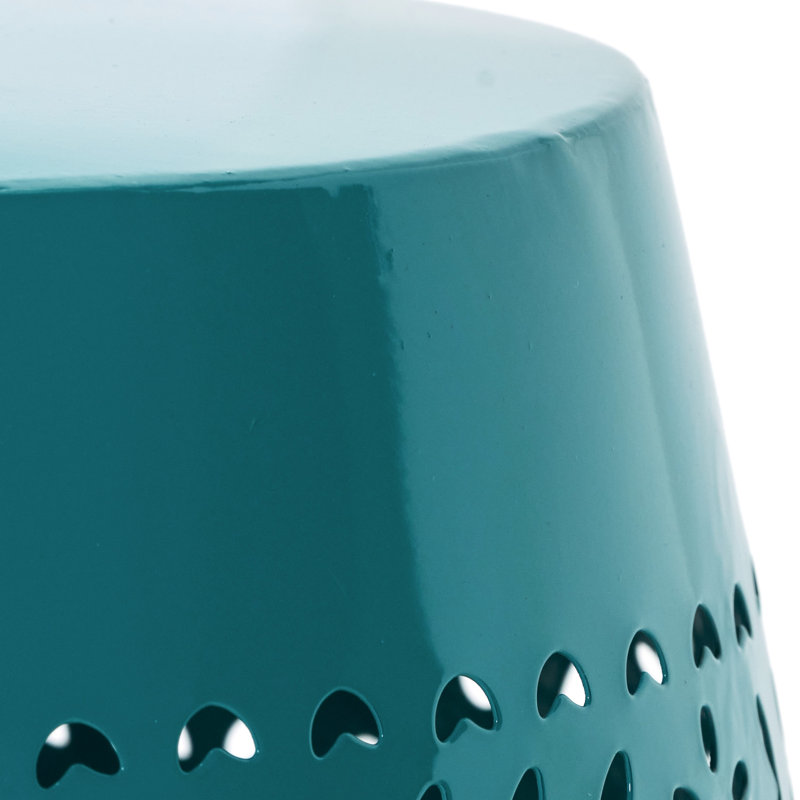 Table d'appoint Chic Teal Lace Cut, l 12,41 po x P 12,41 po H 18,38 po, structure en métal, sans assemblage
