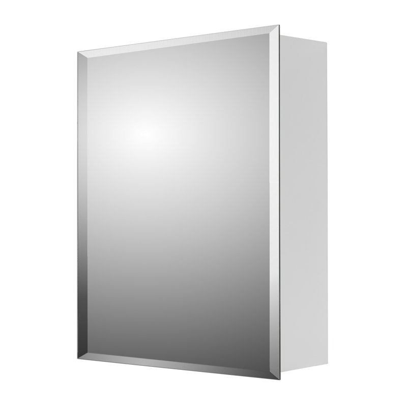 Marcia Hall Surface Mount Frameless 1 Door Medicine Cabinet with Adjustable Shelves, 18' x 24"