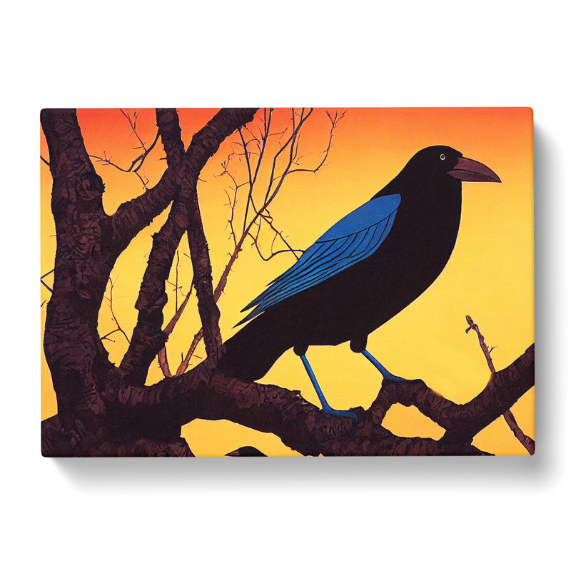 Enthralling Crow Bird - Wrapped Canvas, 35cm H x 50cm W x 3cm D