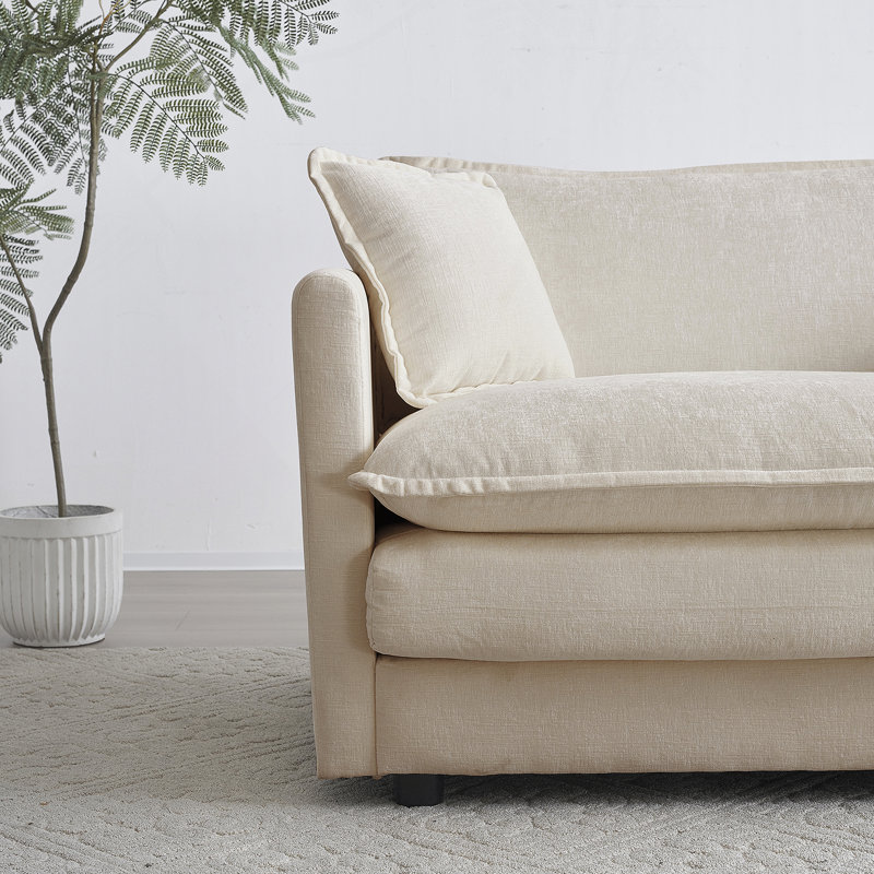 Canapé modulaire convertible polyvalent avec repose-pieds réversible et repose-pieds combos pour le salon, Beige