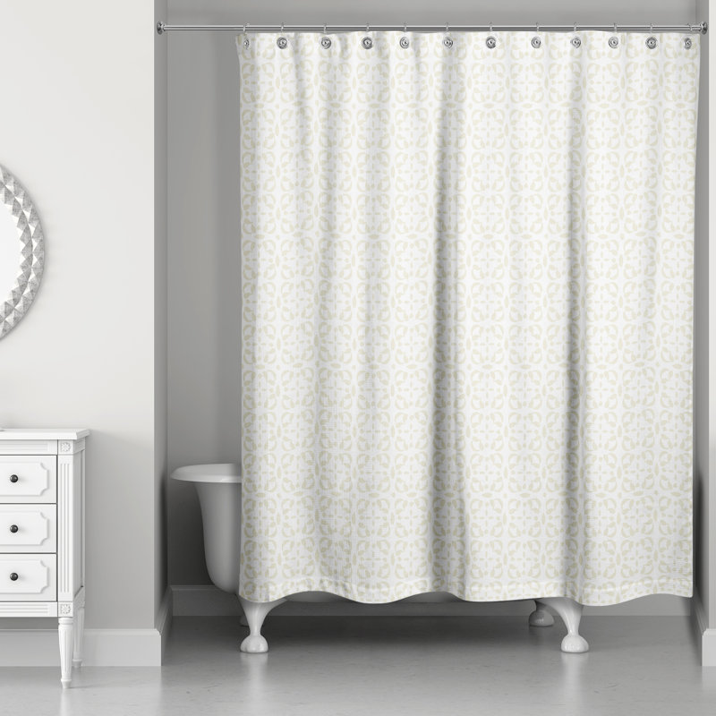 Rideau de douche simple Alondria, Crème