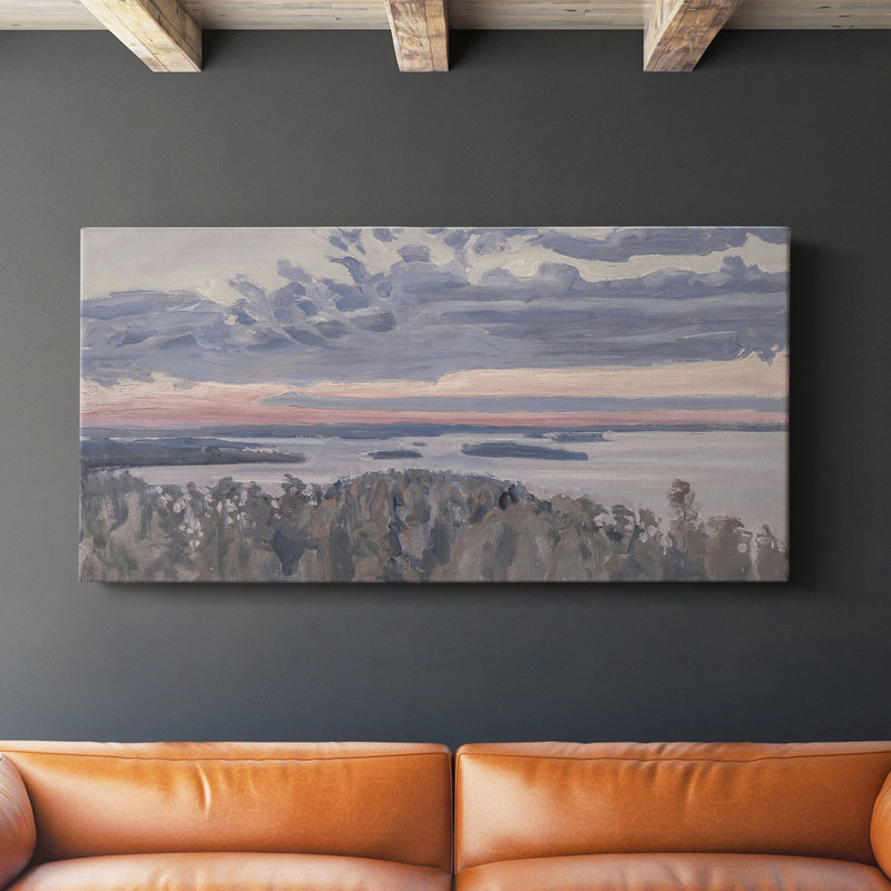 Série paysage - CMXLIV - Toile tendue avec châssis - Prêt à accrocher, H 16 po x l 32 po