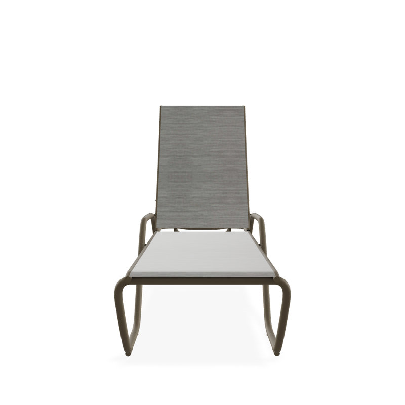 Outdoor Rust-Resistant Metal Chaise Lounge, Textured Beachwood, Sicily