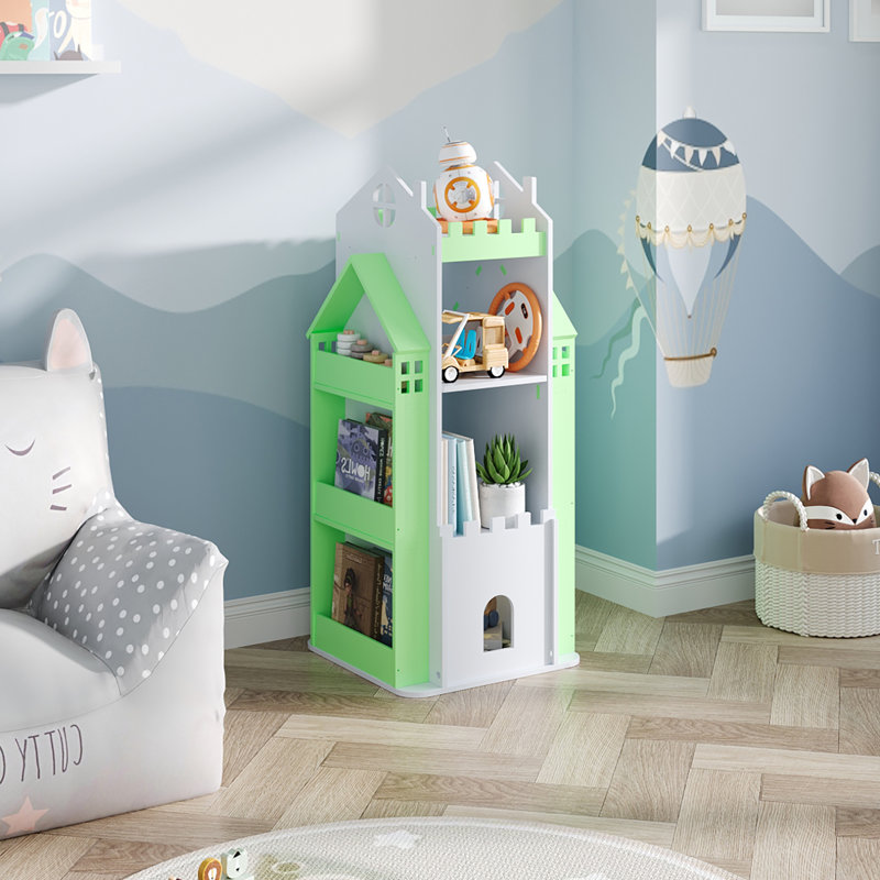 Bookcase, White/Green, 95cm H x 41cm W x 41cm D