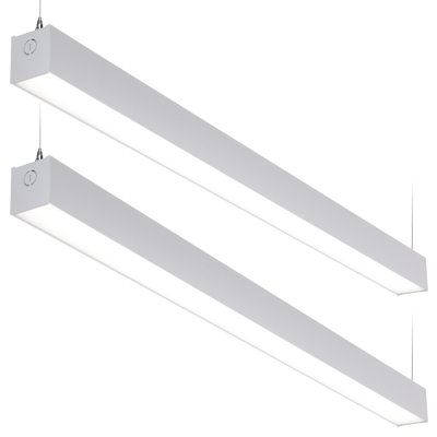 4ft 3cct Linkable Led Linear Light Fixture, 40w/50w/60w Ultra Bright Downlight, Silver