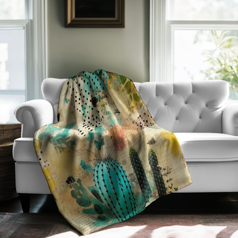  Couverture Boho Cactus Dreamscape, Lit simple