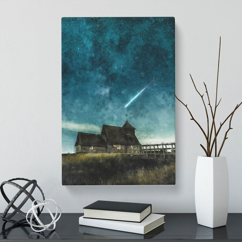 Commet Above A Farm - Wrapped Canvas, 50cm H x 35cm W x 3cm D