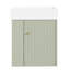 Ensemble de meuble-lavabo mural 21,6 po avec lavabo, ensemble de meuble-lavabo mural simple avec armoire et tablette de rangement à deux niveaux sur le côté gauche, armoire de rangement avec lavabo en céramique pour la salle de bain-735938030